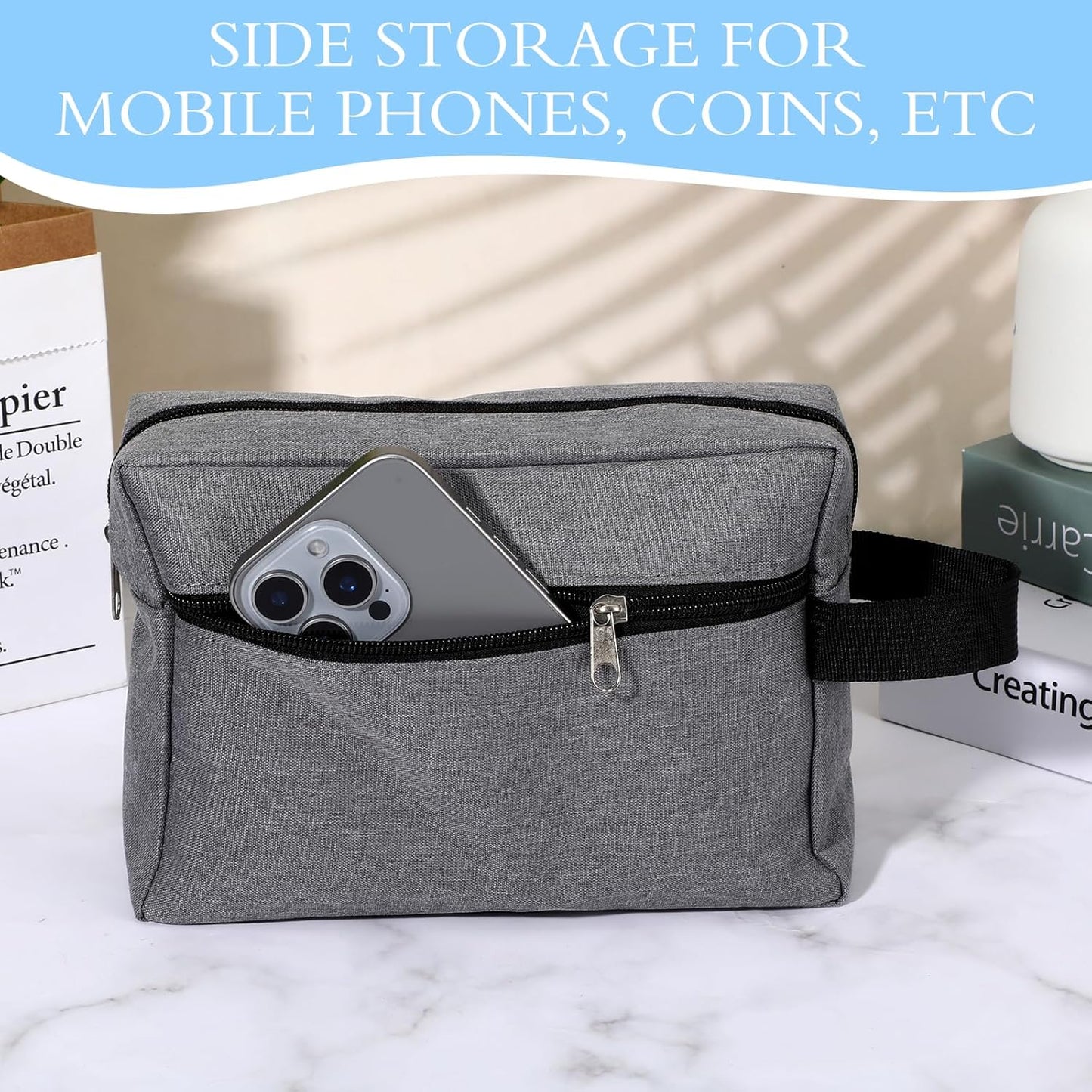 8 PCS Travel Toiletry Bag for Women and Men, Travel Pouch, Large Shaving Bag, Portable Grooming Bags, Foldable Storage Bags with Handle for Cosmetics Toiletries Tools, 4 Colors