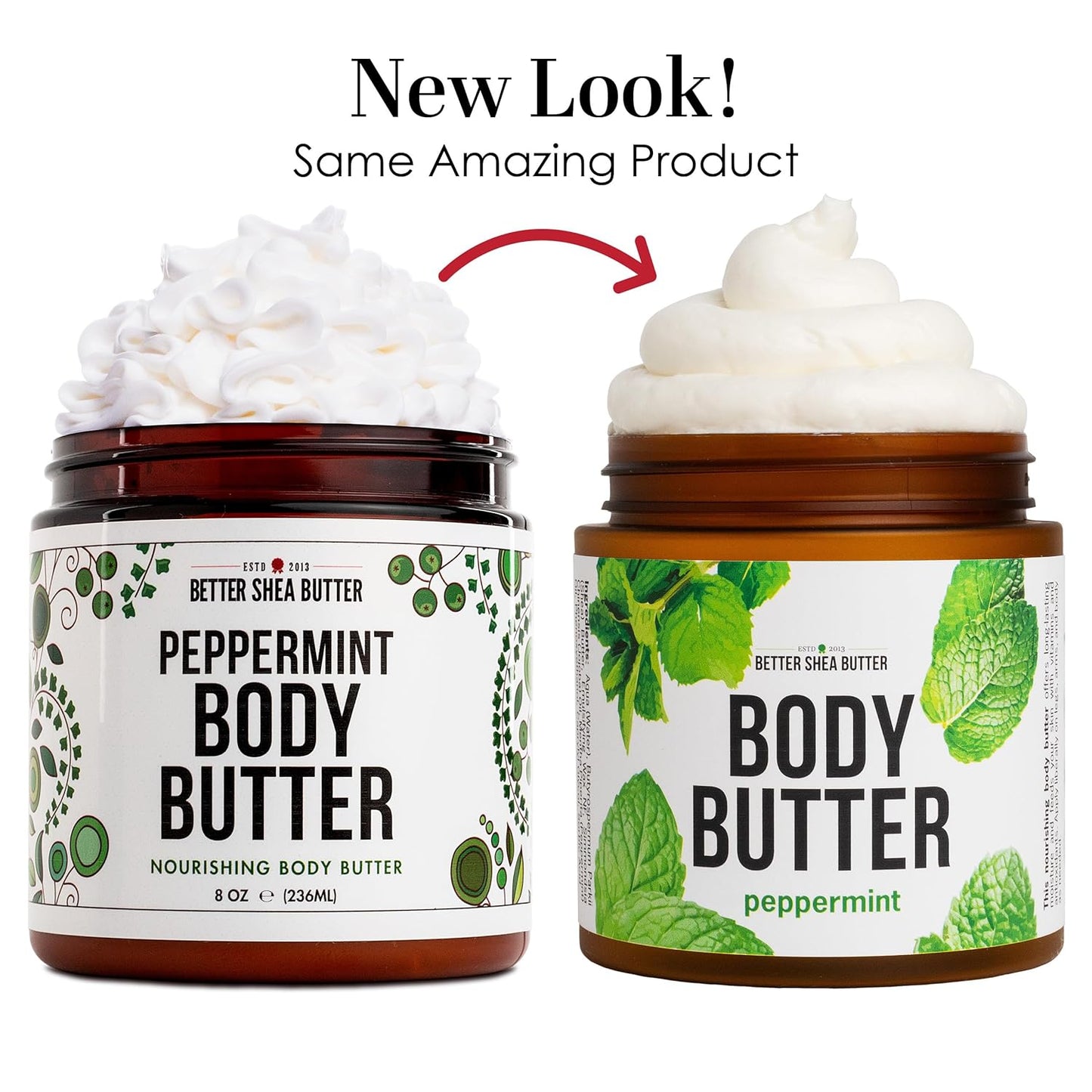 Peppermint Body Lotion | Moisturizer for Dry Skin | with Raw Shea Butter and Jojoba Oil | No Synthetic Fragrances, Non-Greasy Body Cream for Men and Women | 8 oz