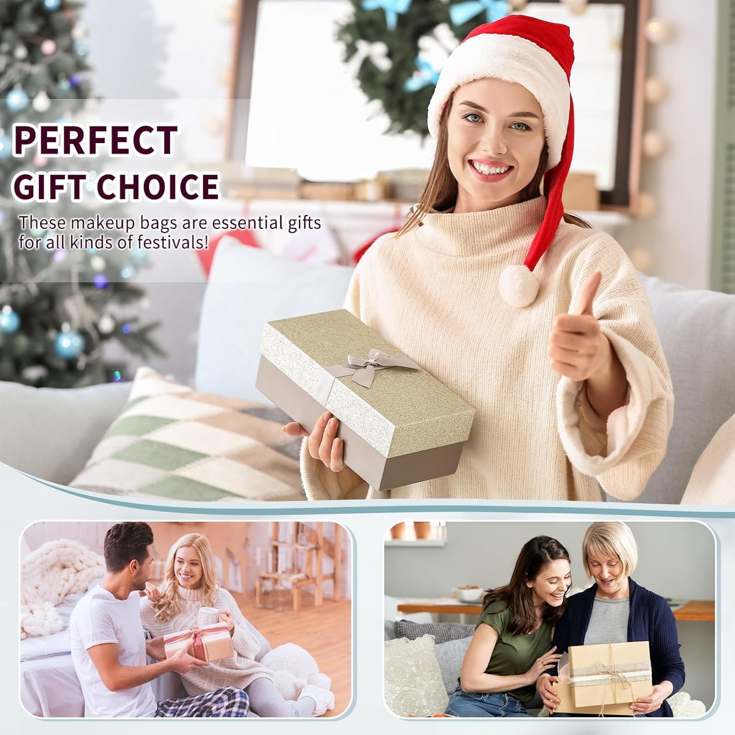 4 Pcs Makeup Bag for Women Corduroy Cosmetic Bag Aesthetic Cute Bags Multi Size Purse Pouch Travel Toiletry Bag Set Makeup Organizer with Zipper (07-Blue)