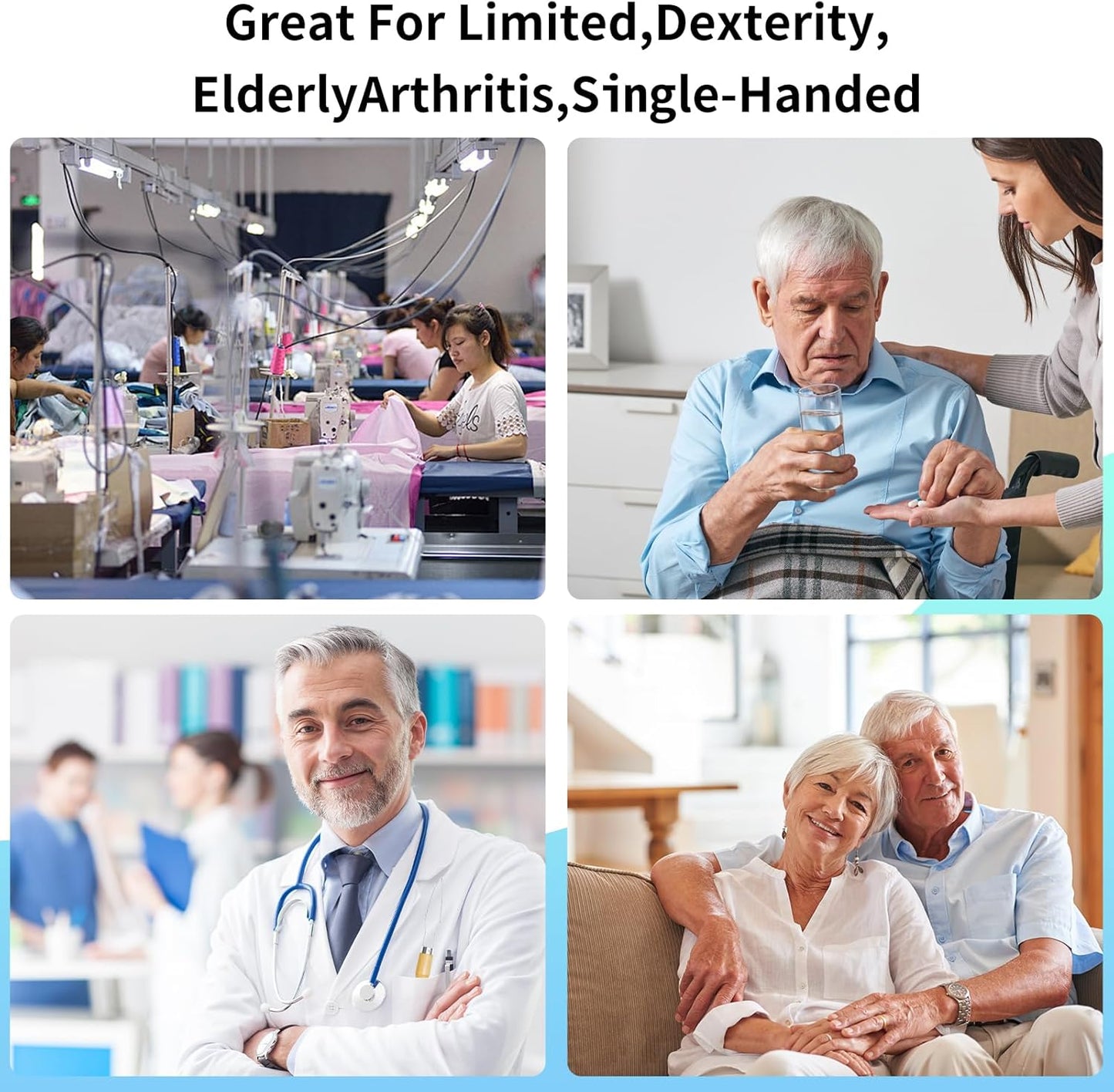 3 Pack Button Hook Tool for Seniors & Arthritic Hands - One Handed Button Assist Device with Comfort Grip Handle - Dressing Aid for Shirts, Pants, Wedding Dresses