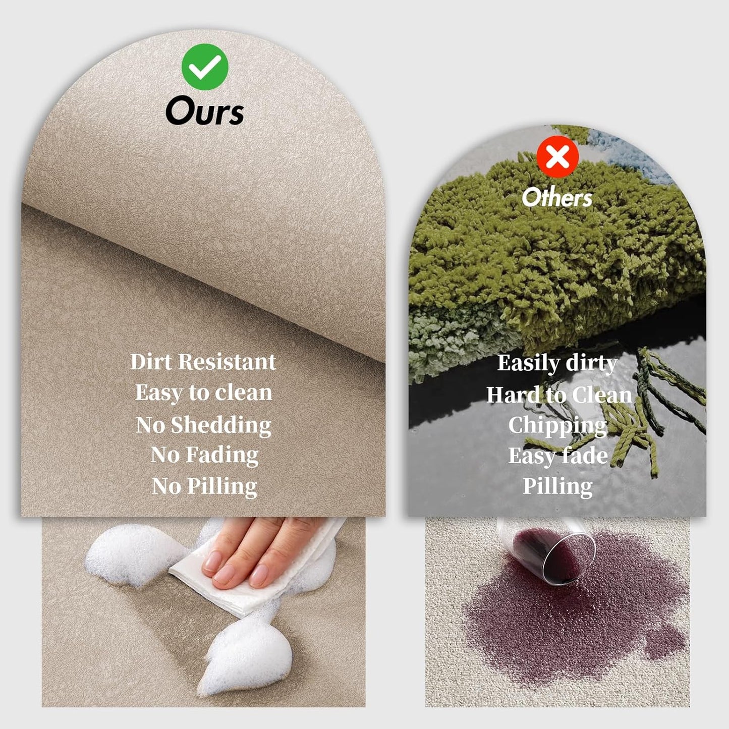 2 Piece Bathroom Rugs Mat Set - Quick Dry Diatomaceous Earth Bath Mat for Bathroom Non-Slip Bath Rug with Rubber Backing, Absorbent Bath Mats Thin Bath Floor Mat, 15.7x23.6+15.7x47.2 Inch, Taupe