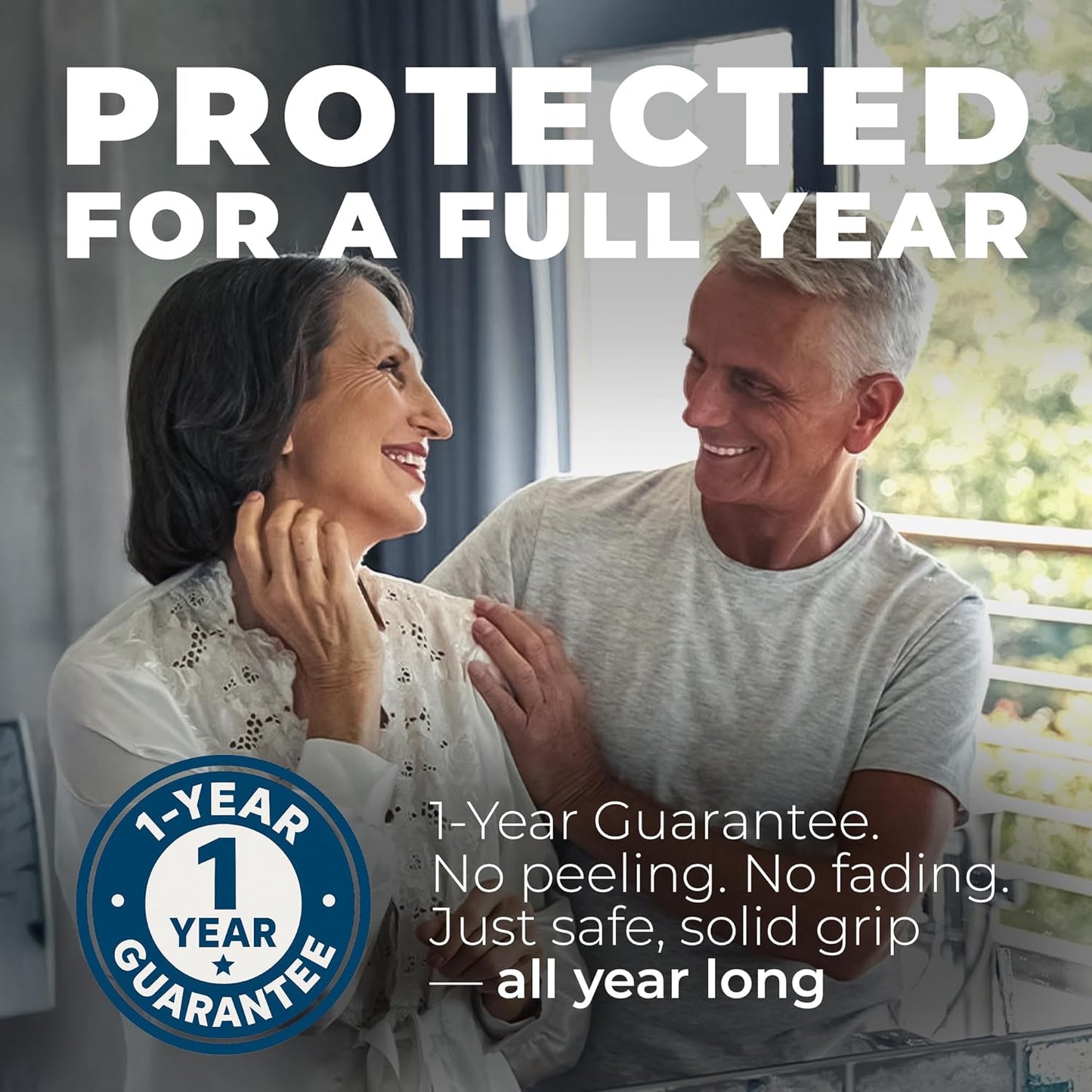 Homergy Anti Slip Shower Stickers 24 PCS, Blue Non-Slip Shower Strips for Adults, Premium Adhesive Bath Tub Stickers