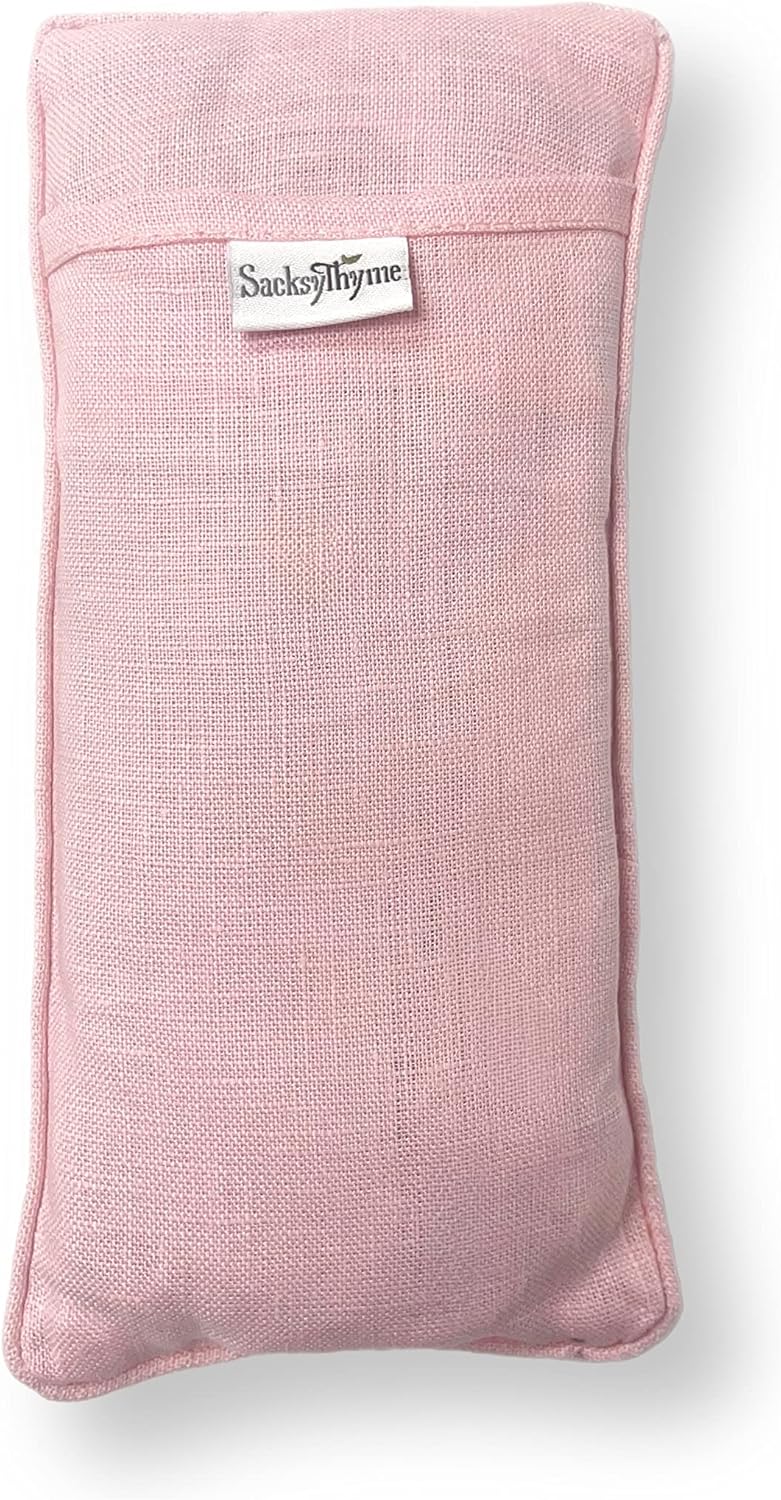 Organic Linen Eye Pillow - Lavender & Flaxseed for Relaxation, Yoga, Stress Relief - Microwavable Heating Pad & Cool Compress - Made in USA - Gifts for Meditation
