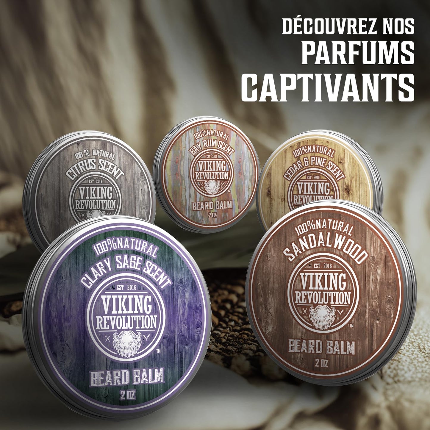 Viking Revolution BEST DEAL Beard Balm with Argan Oil & Mango Butter - Styles, Strengthens & Softens Beards & Mustaches - Citrus Scent Leave in Conditioner Wax for Men