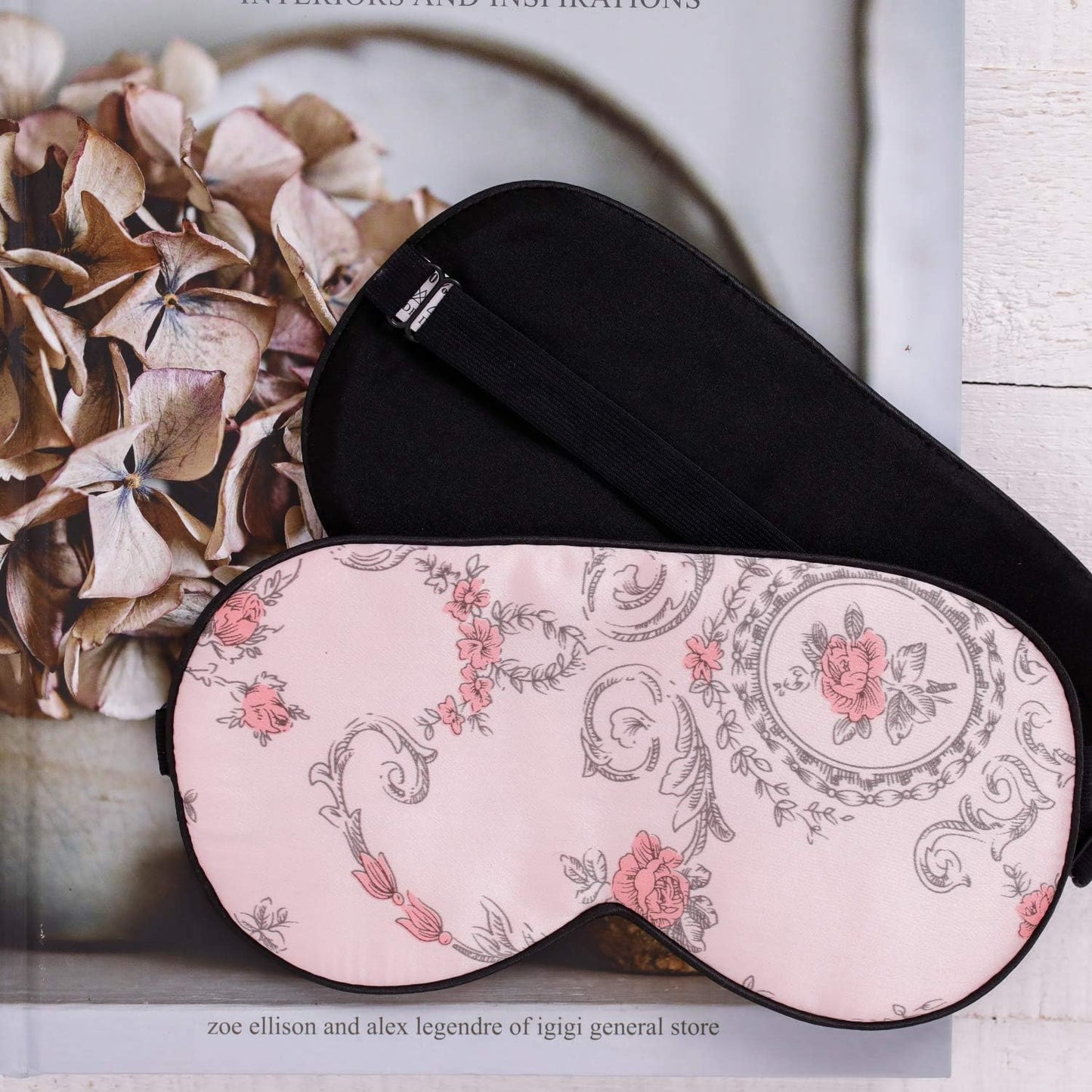 Maxfeel 100% Pure Silk Eye Mask - Sleep Eye Cover in Floral Colors (#1)