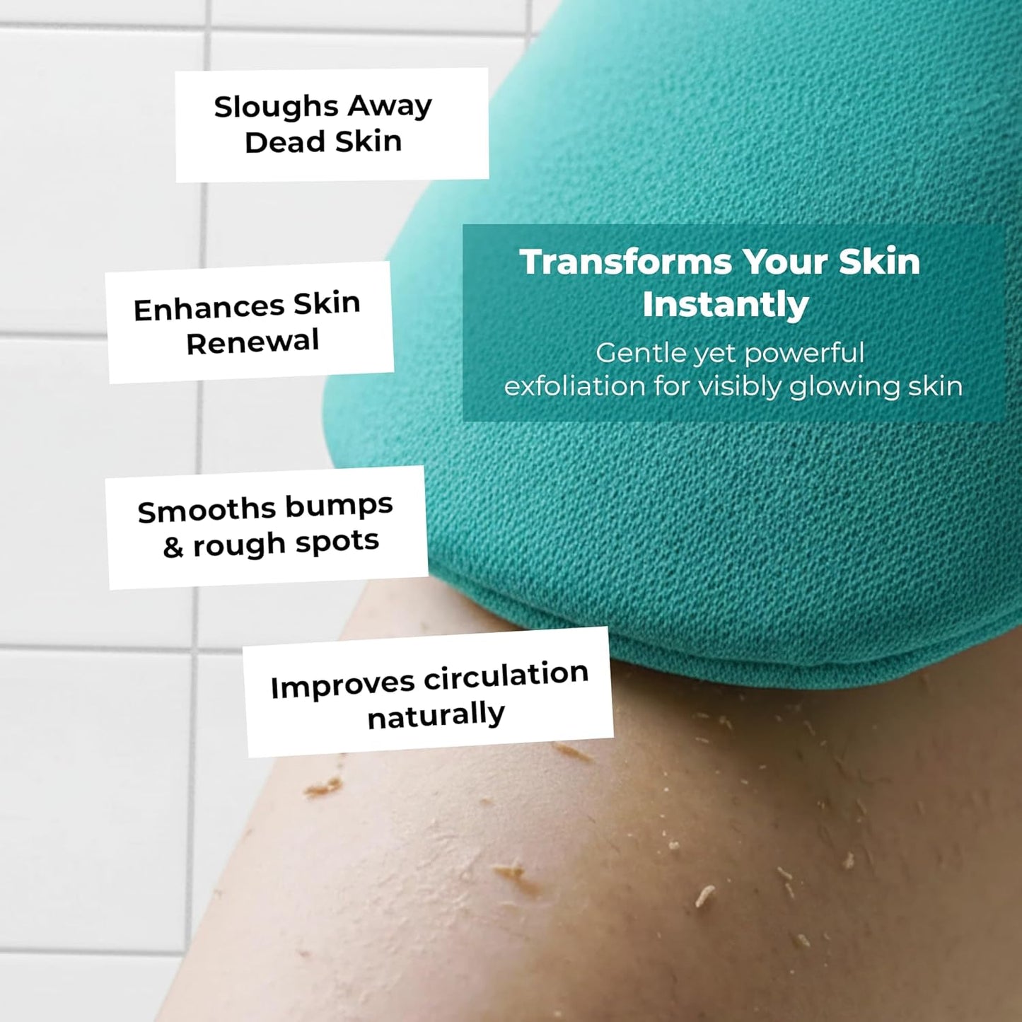 Manillo exfoliating Glove Exfoliating Mitt for Body (2pc) – 100% Vegan Viscose Traditional Body Scrub Glove Kessa Korean Washcloth – Body Exfoliator for Self-Tan Removal & Keratosis Pilaris