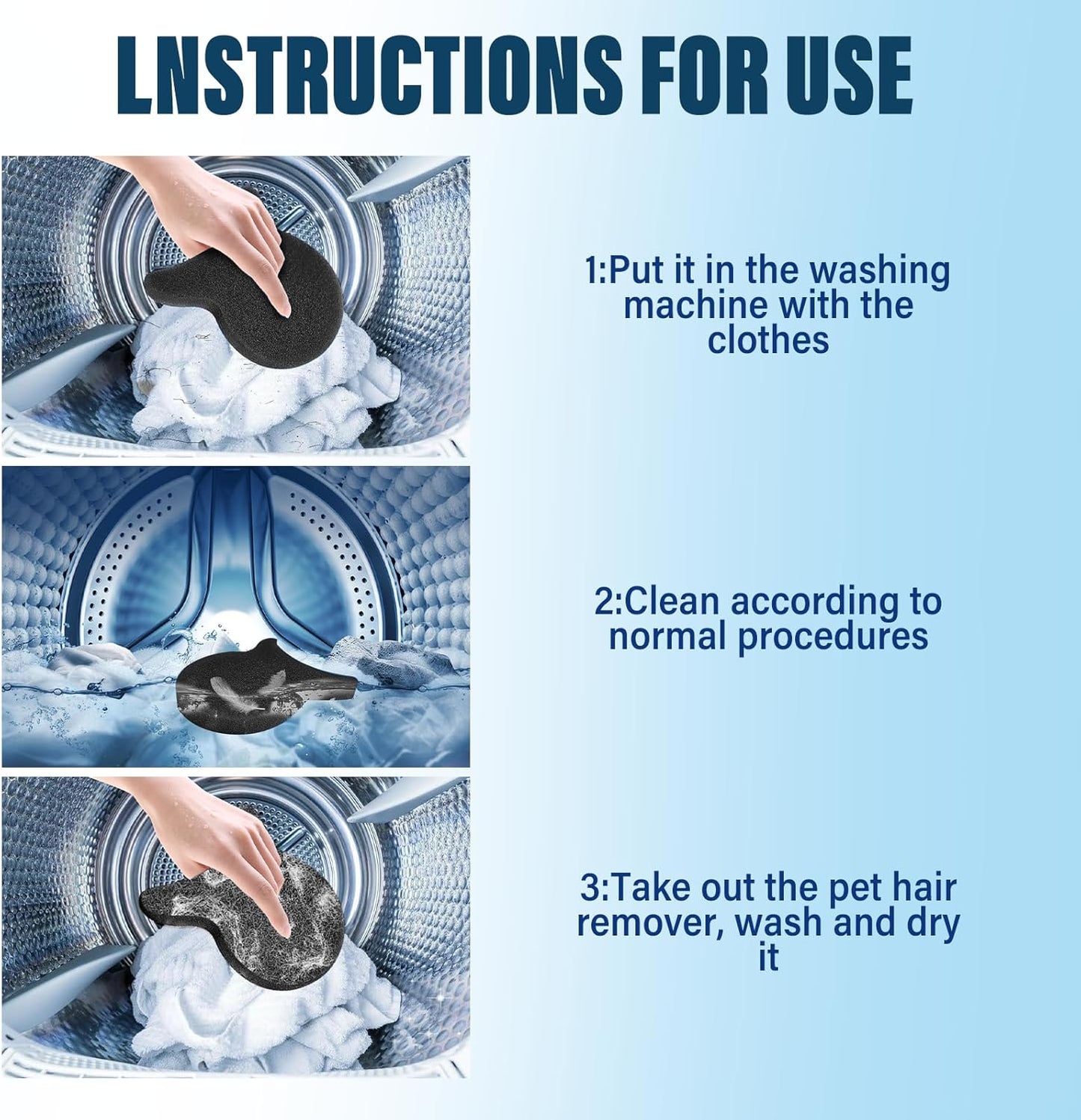 Pet Hair Remover for Laundry, Reusable Dog & Cat Hair Remover Tool, Effectively Removes Pet Hair, Lint and Dander from Bedding and Clothing, Suitable for Washing Machines, Dryers 6PCS