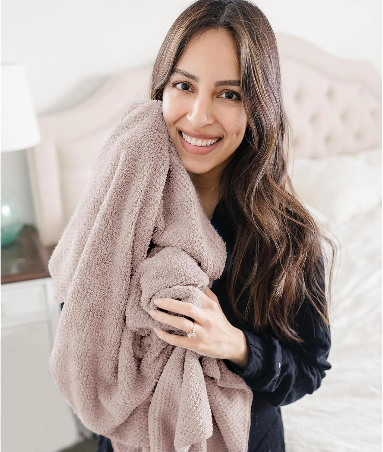 2 Packs Large Microfiber Hair Towels for Women, Super Absorbent & Quick Dry Hair Towel Wrap for Curly Hair Long & Short Hair- Anti-Frizz Hair Turbans for Wet Hair (Mauve & Clay)