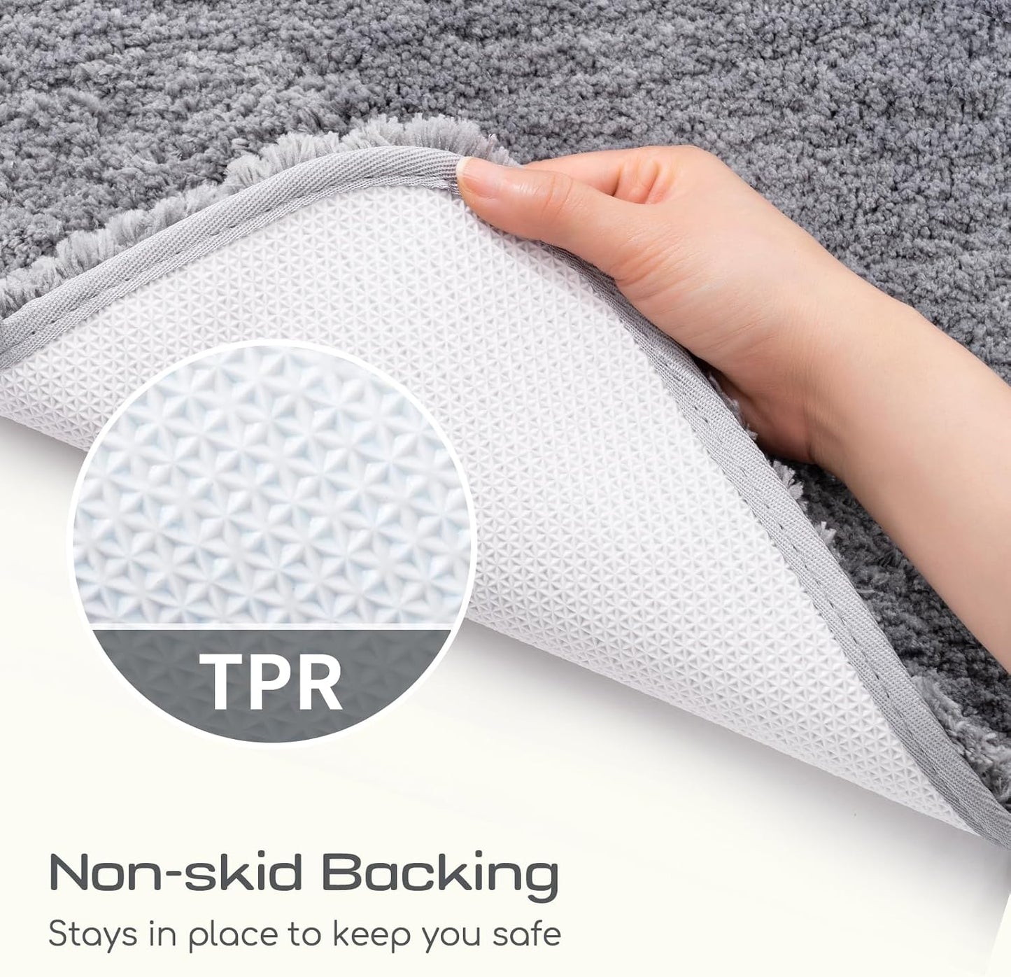 ROSMARUS Shaggy Bath Rug 1724 Gry