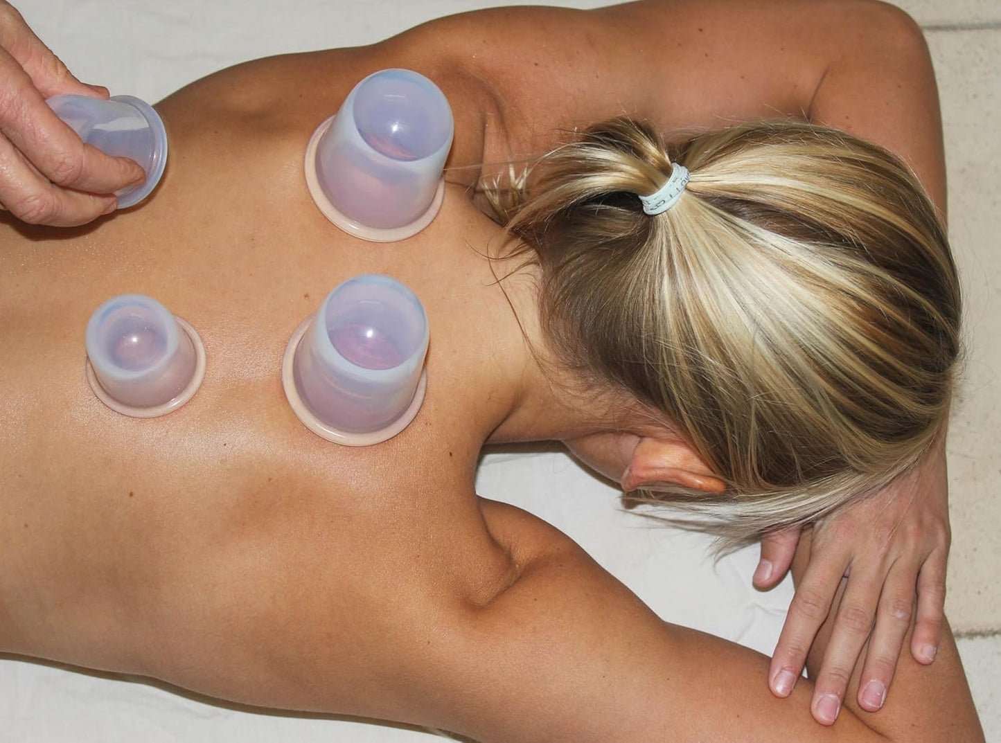 Cupping Kit for Massage Therapy - by DoSensePro - Silicone Cupping Therapy Set of 4 for Athletes - Pain Relief and Muscle Massager (2 XL 2 L)