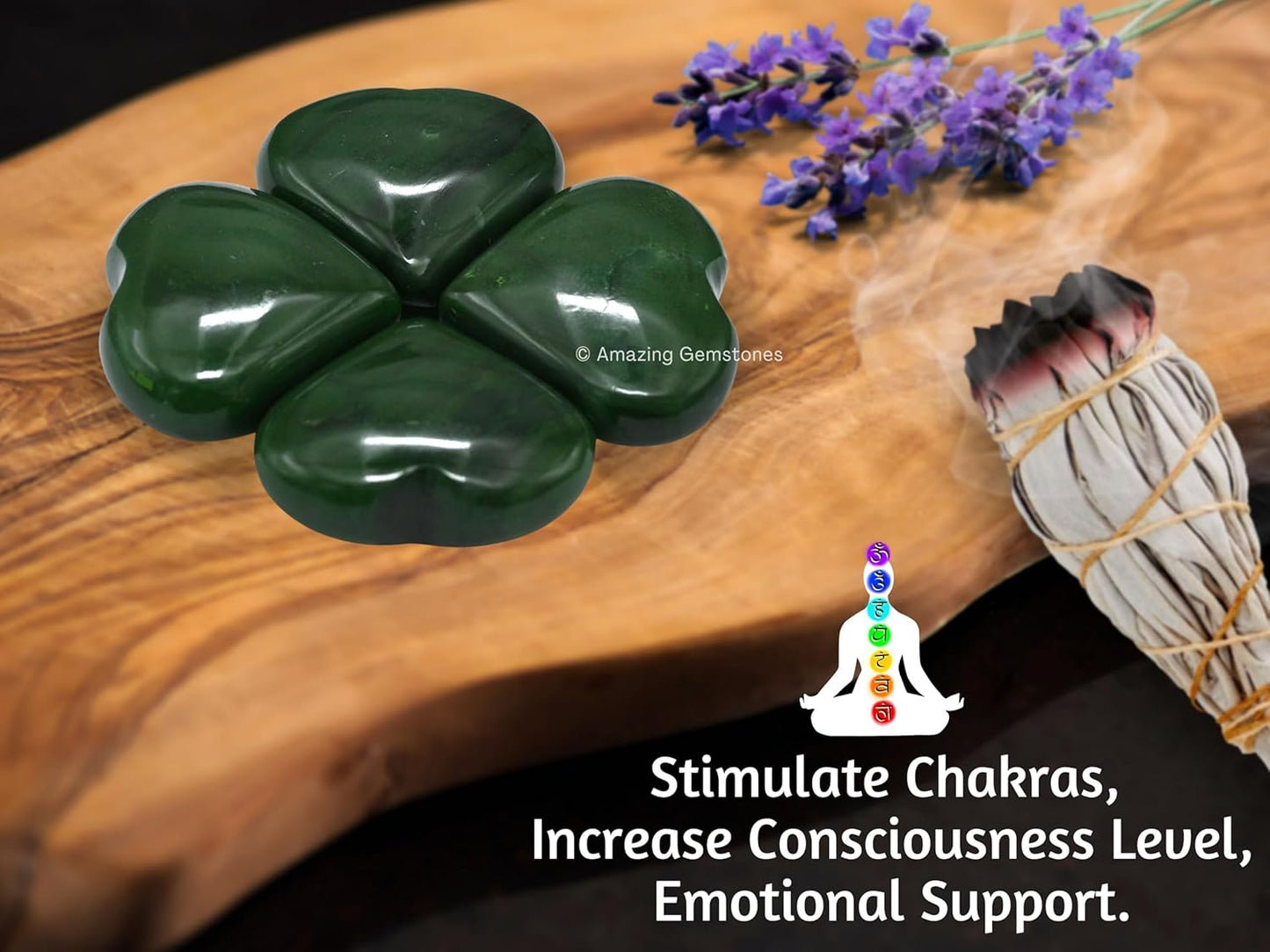 Amazing Gemstone Green Aventurine Crystal Heart Palm Stone - Pocket Massage Worry Stone for Natural Body Chakra Balancing, Reiki Healing and Crystal Grid