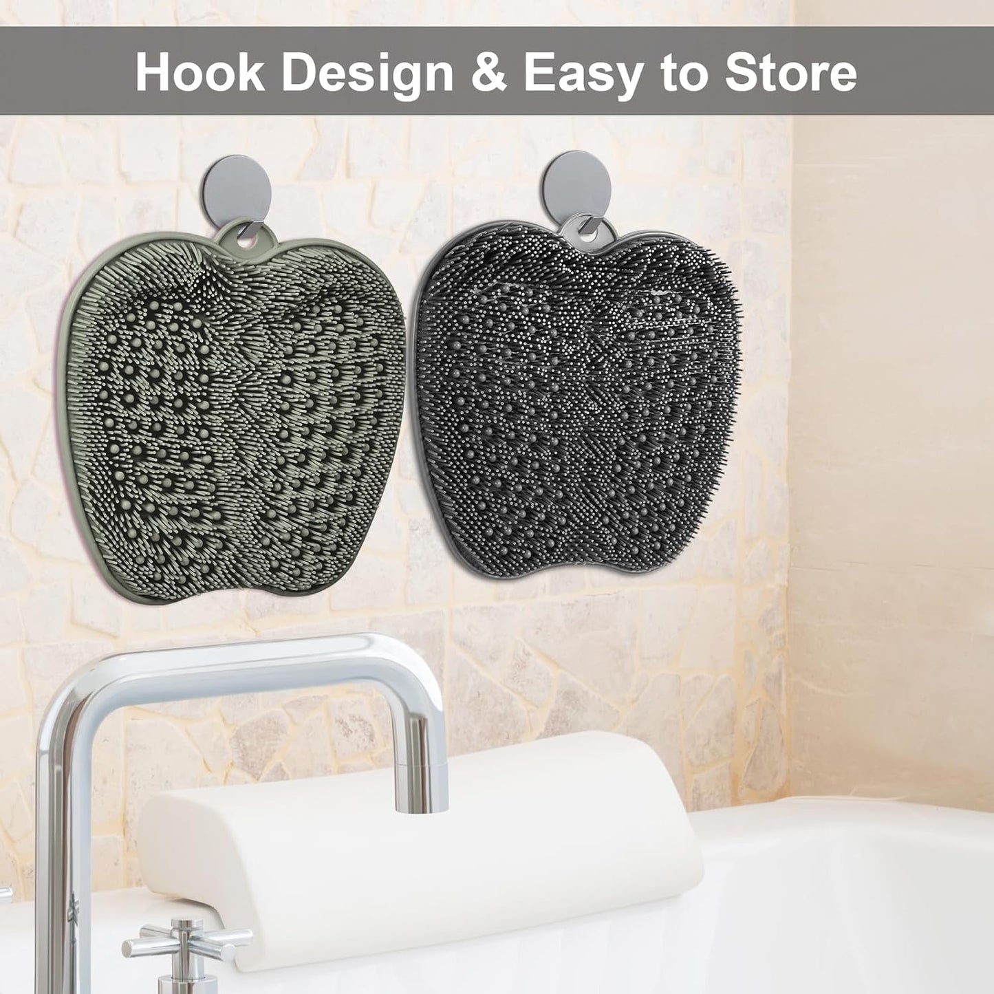 BESKAR Shower Foot Scrubber Mat with Non-Slip Suction Cups, Foot Spa Brush for Cleaning & Exfoliating Your Feet No Bend, Foot Points Reflexology Mat for Relax Your Feet