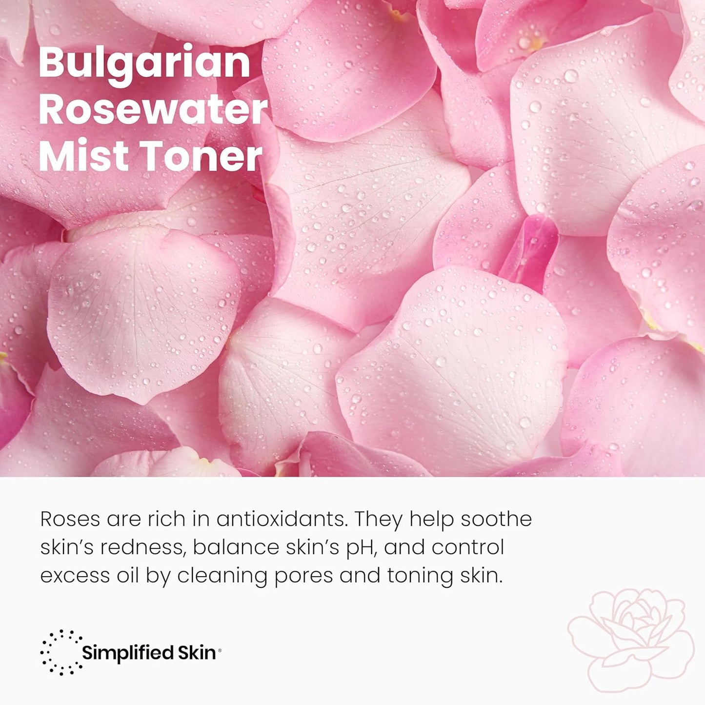 Rose Water Spray for Face & Hair – Pure USDA Organic Rosewater Toner – Refreshing Mist for Skin Care, Makeup & Locs – Natural Rose Scent, 4 Oz (2 Pack)