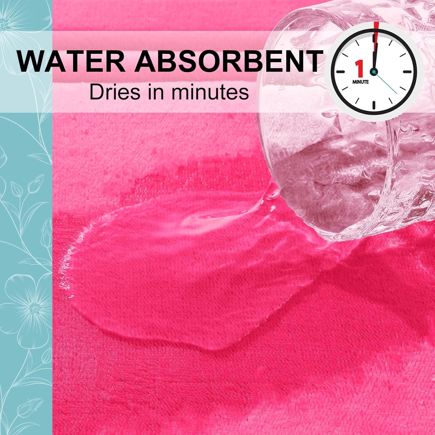 Grandaily Memory Foam Bath Mat Rug 30x20, Ultra Soft, Non-Slip and Absorbent Bathroom Rugs, Machine Wash Dry, Comfortable Bath Carpet for Bathroom Floor, Tub and Shower, Deep Pink