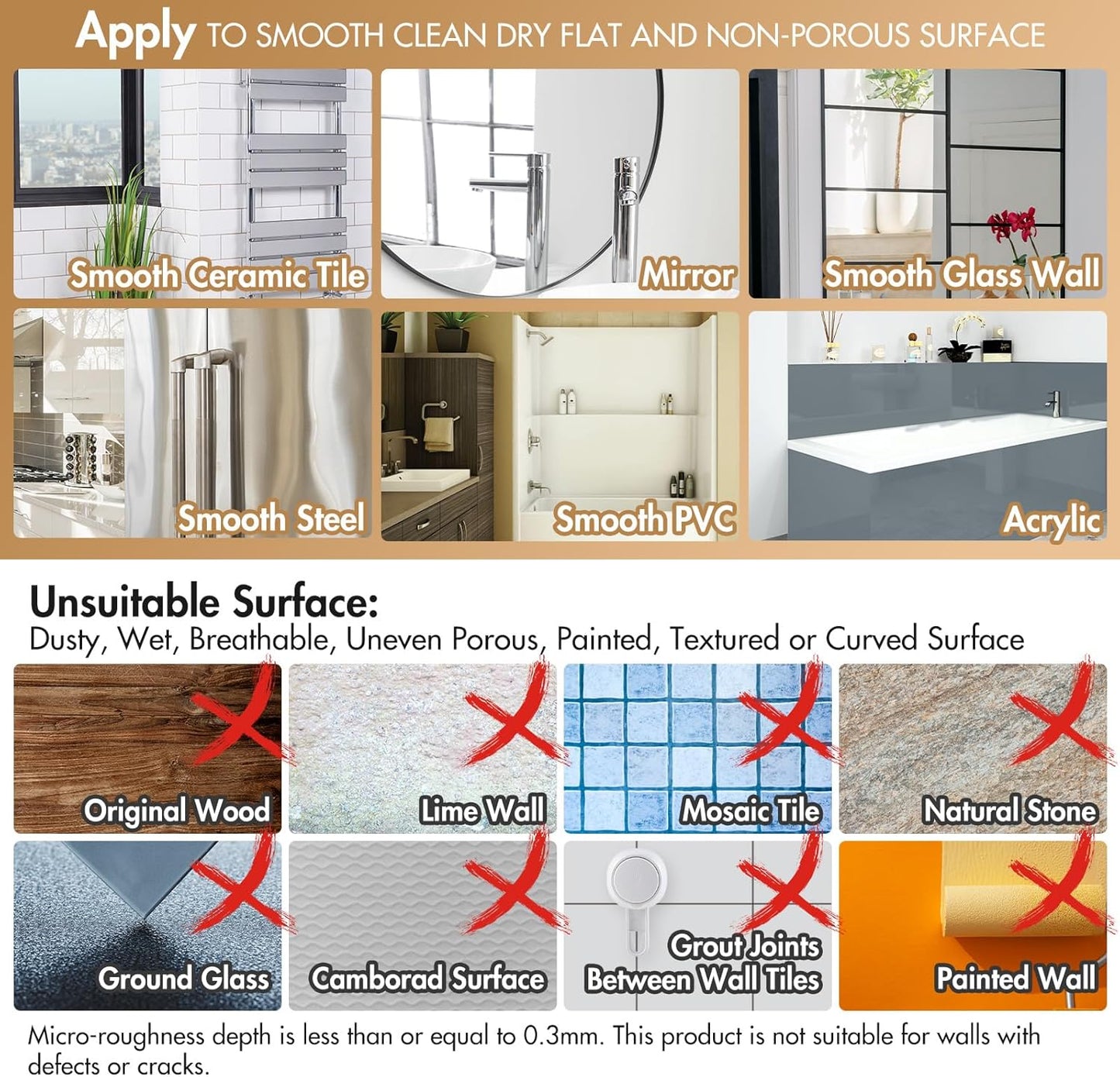 LEVERLOC Shower Caddy Suction Cup, Shower Organizer Removable Bathroom Shelf, Storage Suction Powerful Max Hold 22lbs Bathroom Caddy Waterproof Holder, Chrome & Clear, Large