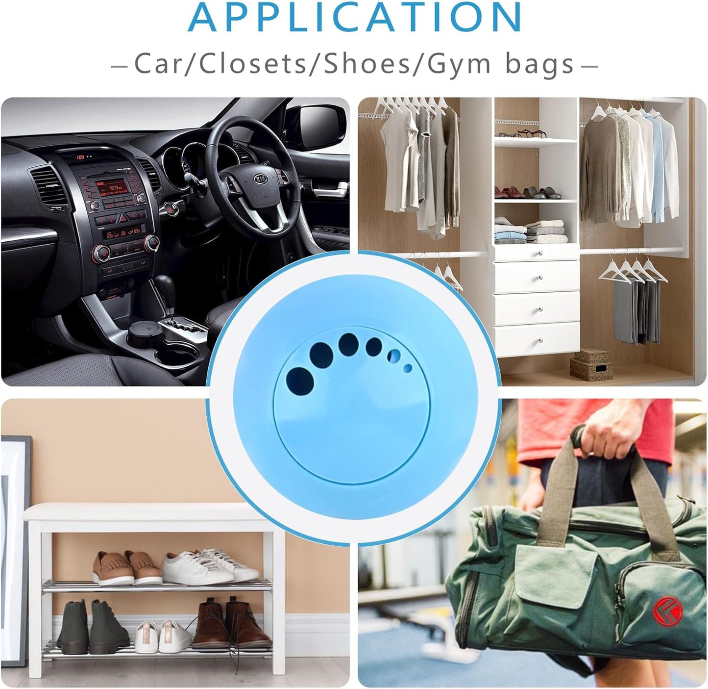 Knixmax Shoe Deodorizer Balls, Boot Deodorizing Shoe Odor Eater Ball Sneaker Deodorants, Gym Bags Lockers Car Air Fresheners, 6 Packs Fresh Linen Blue