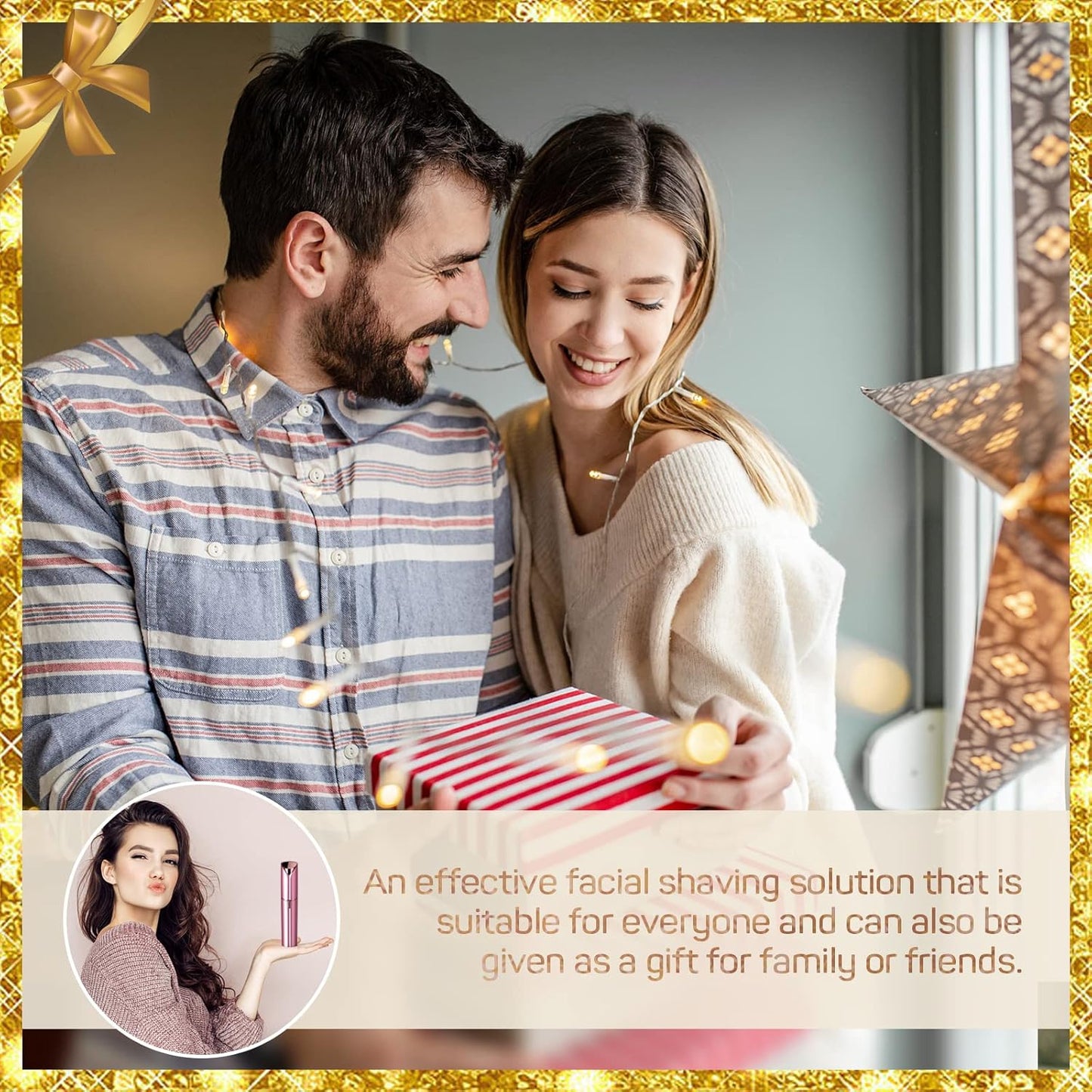 Gurelax Facial Hair Remover for Women (with 2 x Replacement Heads) - Hair Removal Device As a Gift for Mom/Wife/Girlfriend