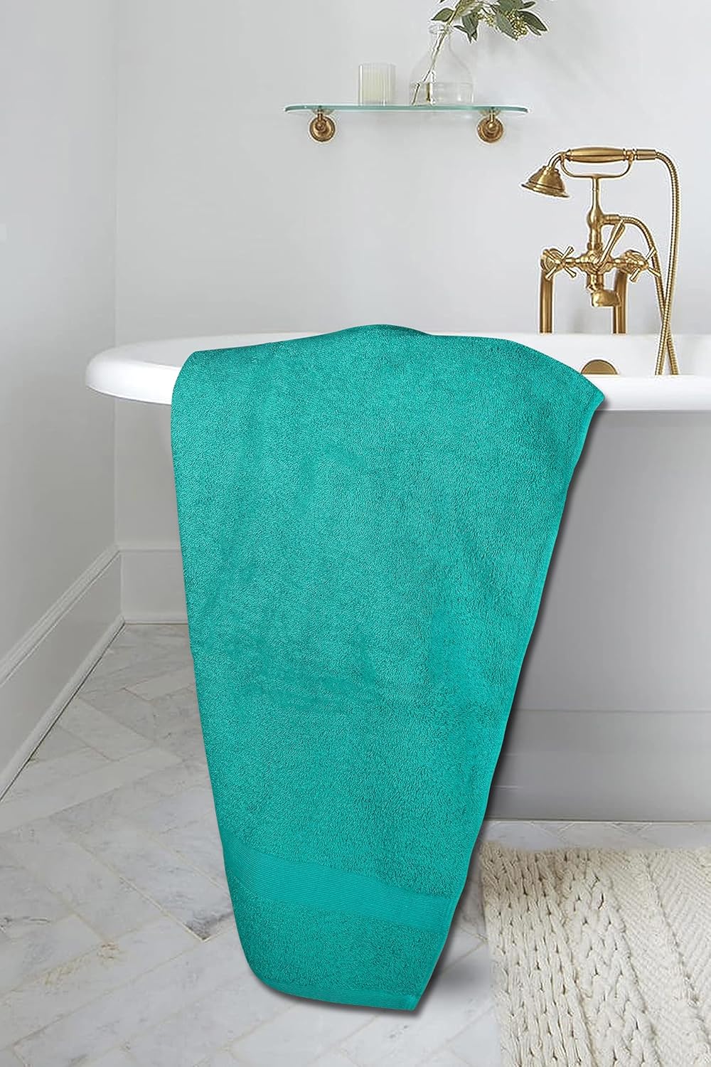 Softolle Luxury Bath Towels Set of 4 (27” x 54”) | Towels for Bathroom | Super Soft | Highly Absorbent Towels for Home, Spa, Gym (Teal)