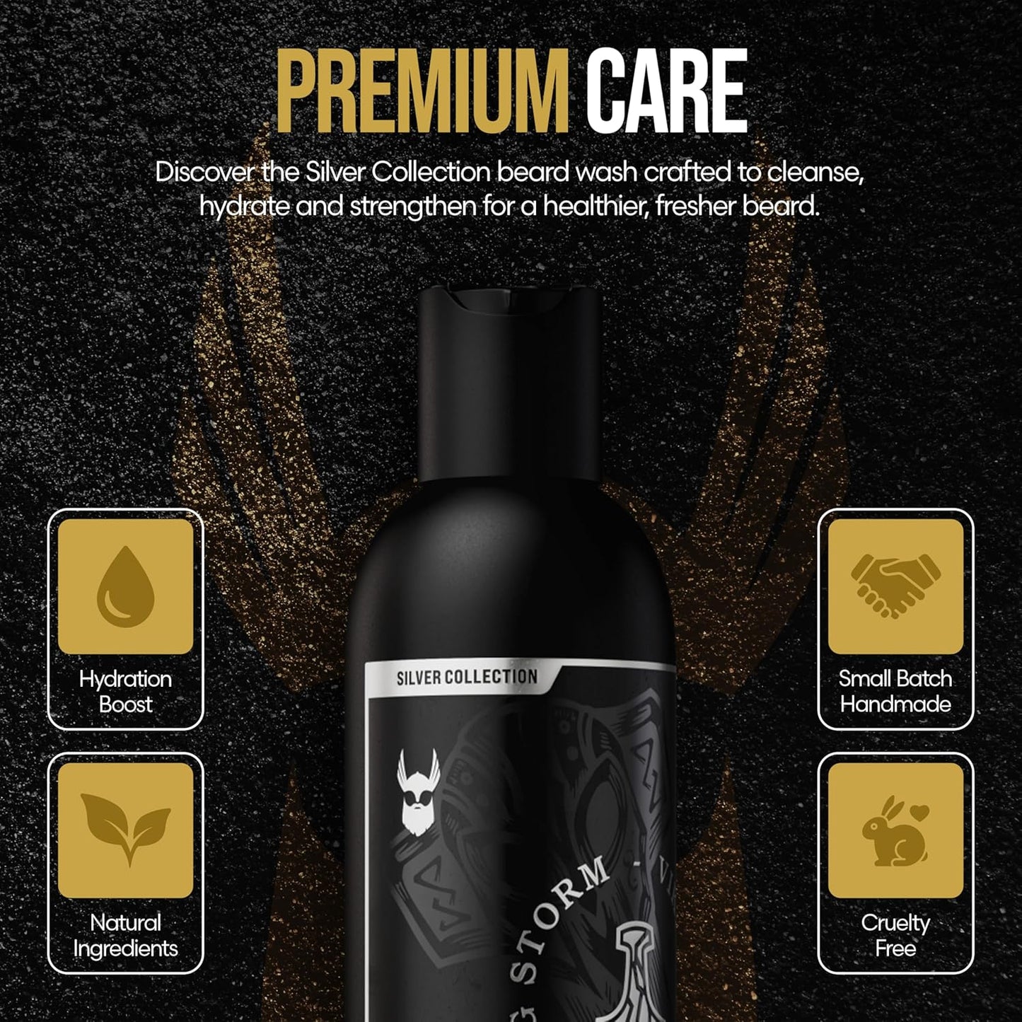 The Beard Struggle - Radiance Beard Wash & Conditioner Bundle - Silver Collection - Pack of 2, Viking Storm - Nourish, Cleanse, Softens, & Strengthens Beard - Beard Wash and Conditioner for Men