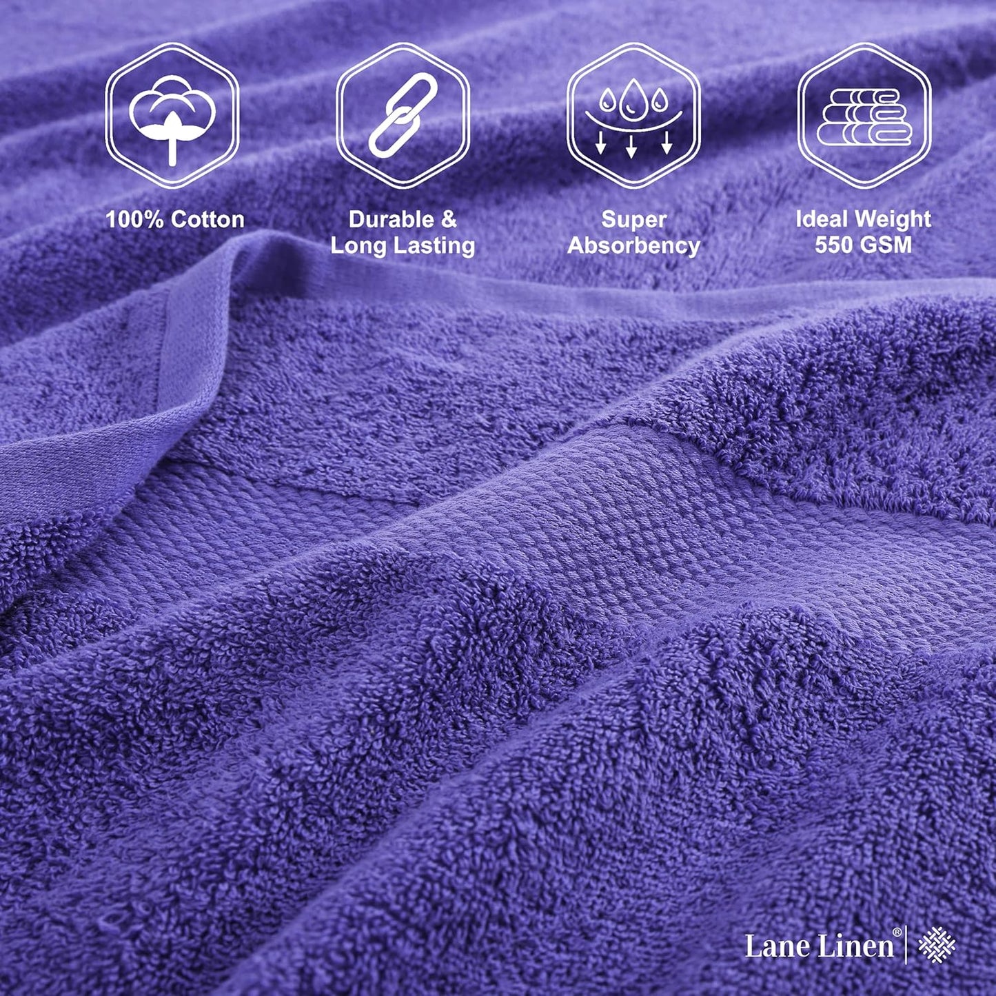 LANE LINEN 100% Cotton 2 Pack Bath Sheets (35"x66") - Ring Spun, Extra Large Cotton Bath Towels Set - Quick Dry, Soft & Absorbent Oversized Towel Set - Remains Soft After Multiple Washes - Blue Irish