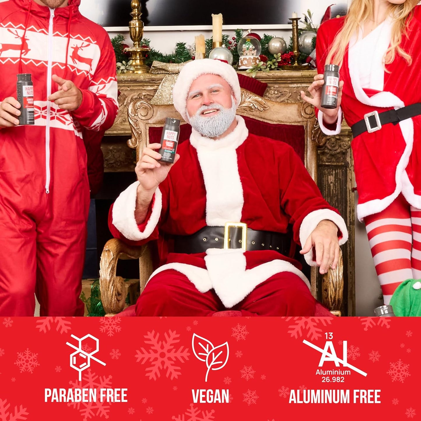 HAPPY NUTS Comfort Powder - Anti Chafing & Deodorant, Aluminum-Free, Sweat and Odor Control for Jock Itch, Groin and Men's Private Parts (6 Ounce (Pack of 1), Original)