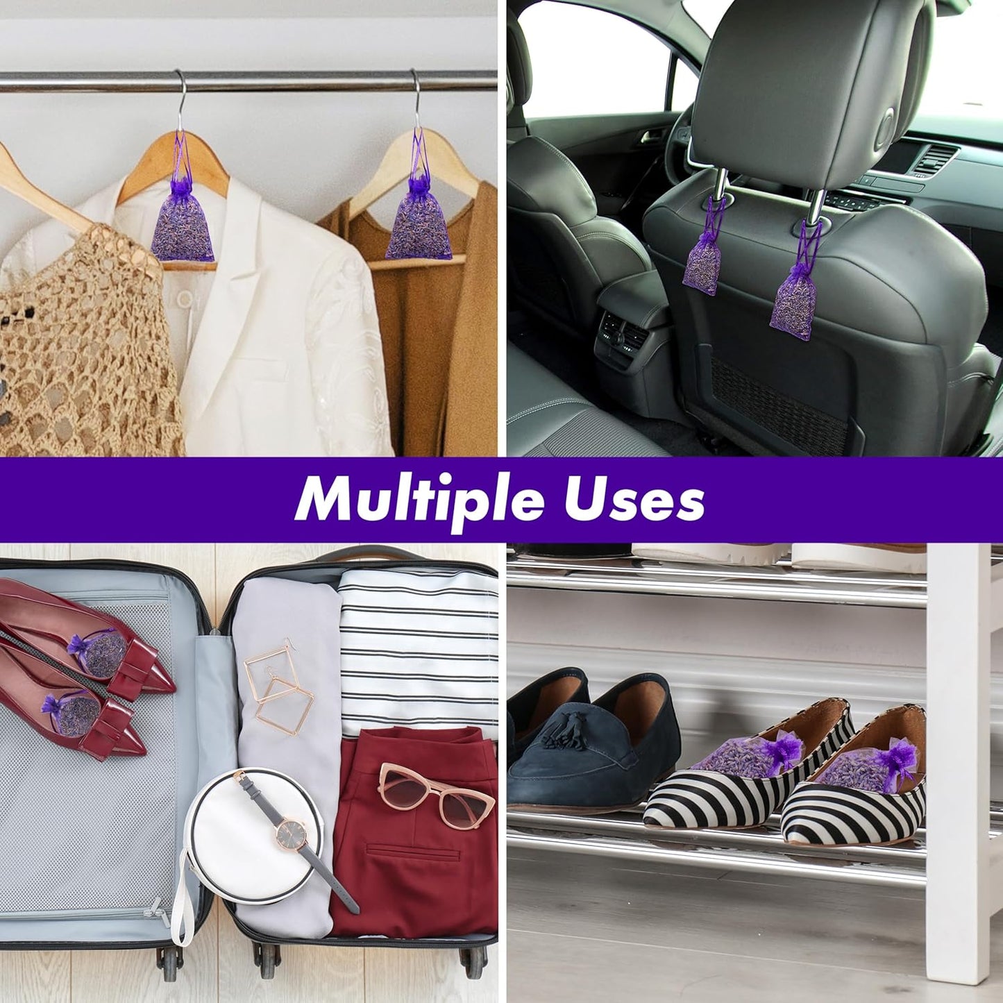 Bag of 25 Sachets Dried Lavender Flower Lavender Sachets for Drawers and Closets, LV-B-2