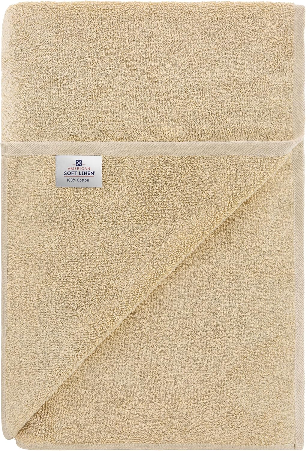 American Soft Linen Oversized Bath Sheet 40x80 Extra Large for Bathroom, 600 GSM 100% Cotton Turkish Jumbo Bathsheet Towels for Adults, Beige Bath Sheet