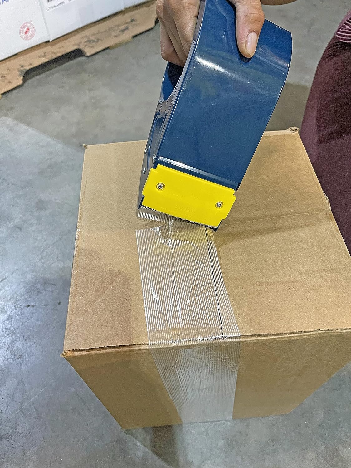 WOD Excell ET-366 Heavy Duty Metal Frame Filament Strapping Tape Dispenser: Fits 3 inch Wide, Blue