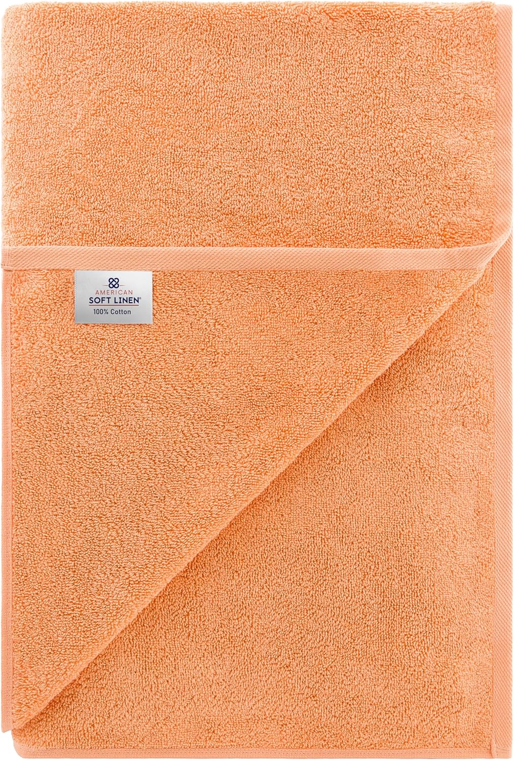 American Soft Linen Oversized Bath Sheet 40x80 Extra Large for Bathroom, 600 GSM 100% Cotton Turkish Jumbo Bathsheet Towels for Adults Malibu Peach Bath Sheet