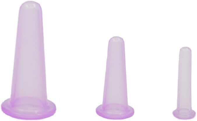 4Pcs Massage Cupping Set Silicone Mini Facial Cups Face Massager Helper Skin Care Neck Back Eyes Massaging Cup Safe to Use, Don't Worry About Burns Health Care Products (Purple)