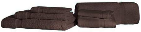 SALBAKOS 100% Turkish Cotton 6-Piece Towel Set | Heirloom Quality Hotel & Spa Collection | Soft, Super Absorbent 2 Washcloth, 2 Hand, 2 Bath Towel Sets | Made in Turkey (Chocolate, 6 Piece Towel Set)