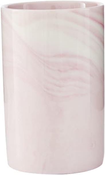 Ceramic Toothbrush Holder, Bathroom Cup, Drinking Mug, Coffee Cups, Marble Pattern Pen Holders, 300ml/Pcs (Pink)