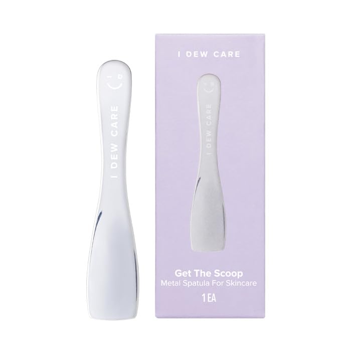 I DEW CARE Skincare Multi-functional Applicator - Get The Scoop | Stainless Steel Makeup Spatula Spoon, Beauty Mini Spoon Tool for Cream, Lip Balm, Wash-Off Masks, Mixing, Depuffing
