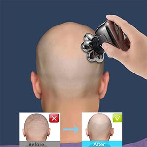 7 Blades Head Men's Electric Shaver Replacement Heads Floating Washable Shaver Replacement Blades for Bald Men (Silvery)