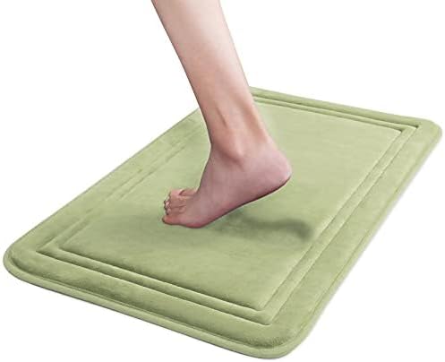 ITSOFT Memory Foam Bath Mat 24x16, Non Slip, Machine Washable, Quick Dry & Absorbent Rugs, Bath Mats for Bathroom Floor, Tub & Shower, Bathroom Rug, Sage Green