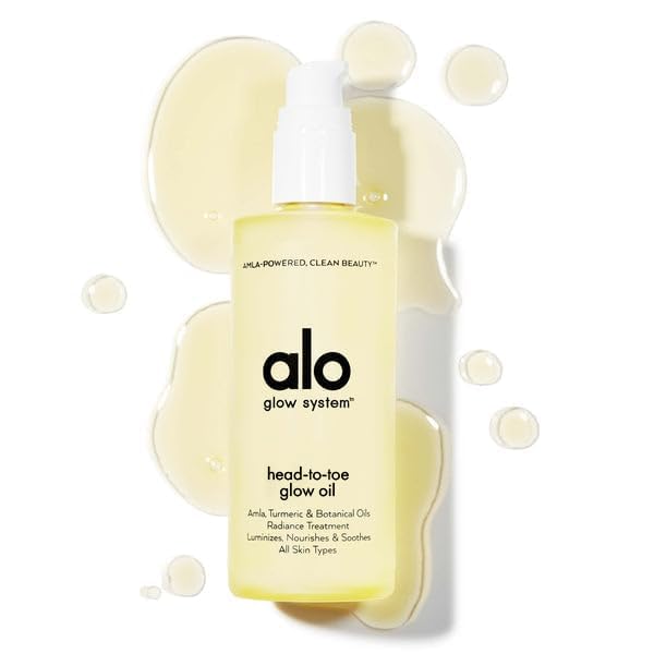 Alo Head-to-Toe Glow Oil | Glow-Boosting Natural Dry Body Oil | Jojoba, Amla, Aloe & Vitamin E | Hydrates & Nourishes Skin | Citrus Scent | 3.2 Oz