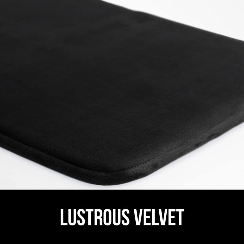 GORILLA GRIP Memory Foam Bath Mat, Soft Absorbent Velvet Bathroom Mats, Durable Dots on Underside, Machine Washable Bathmat, Carpet Rug Room Decor for Shower Tub Floor RV, 60x24 Rugs, Black