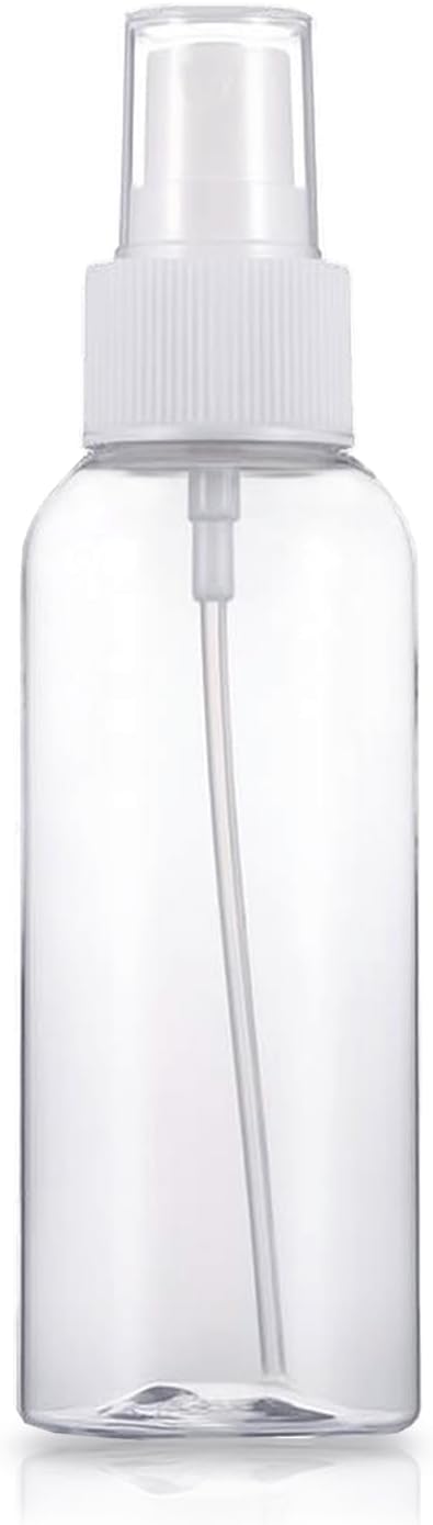 Sandbaggy 2 oz Plastic Spray Bottle | Fine Mist Sprayer | Clear, Transparent, Cylinder Shape | BPA Free (1000)
