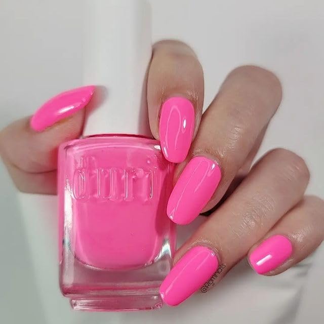 duri 792 Flamingo Frose - Bubble Gum Pink Nail Polish, Semi Matte, Full Coverage, 0.45 Fl Oz