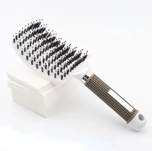 Scalp Massage Comb Hairbrush – Boar Bristle & Nylon Detangling Brush for Women, Wet & Curly Hair, Salon Styling Tool