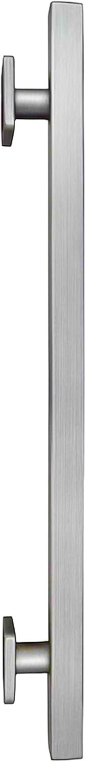 Brixwell Straight Square Grab Bar Stainless Steel Material, Brushed Stainless Steel Finish, 25-1/2" Length, 18" Hole Spacing, Tubular 1-1/4" Diameter, Included Cover Flanges and Mounting Hardware