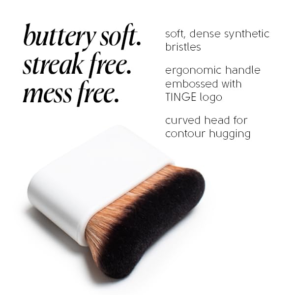 Tinge Body Brush, Large Kabuki Brush, Ideal For Blending Body Makeup, Foundation, Self Tanner & Bronzing, Streak Free & Mess Free, Make Up Brush With Soft, Durable Bristles For Smooth, Even Coverage