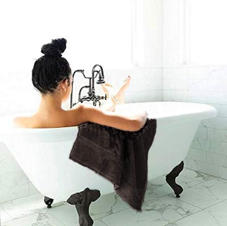 SALBAKOS 100% Turkish Cotton Extra Large Bath Sheet Set of 2 35x70 inch | Heirloom Quality | Hotel & Spa Collection | Soft, Absorbent Oversize Bath Towels | Made in Turkey (Chocolate, 2 Bath Sheets)