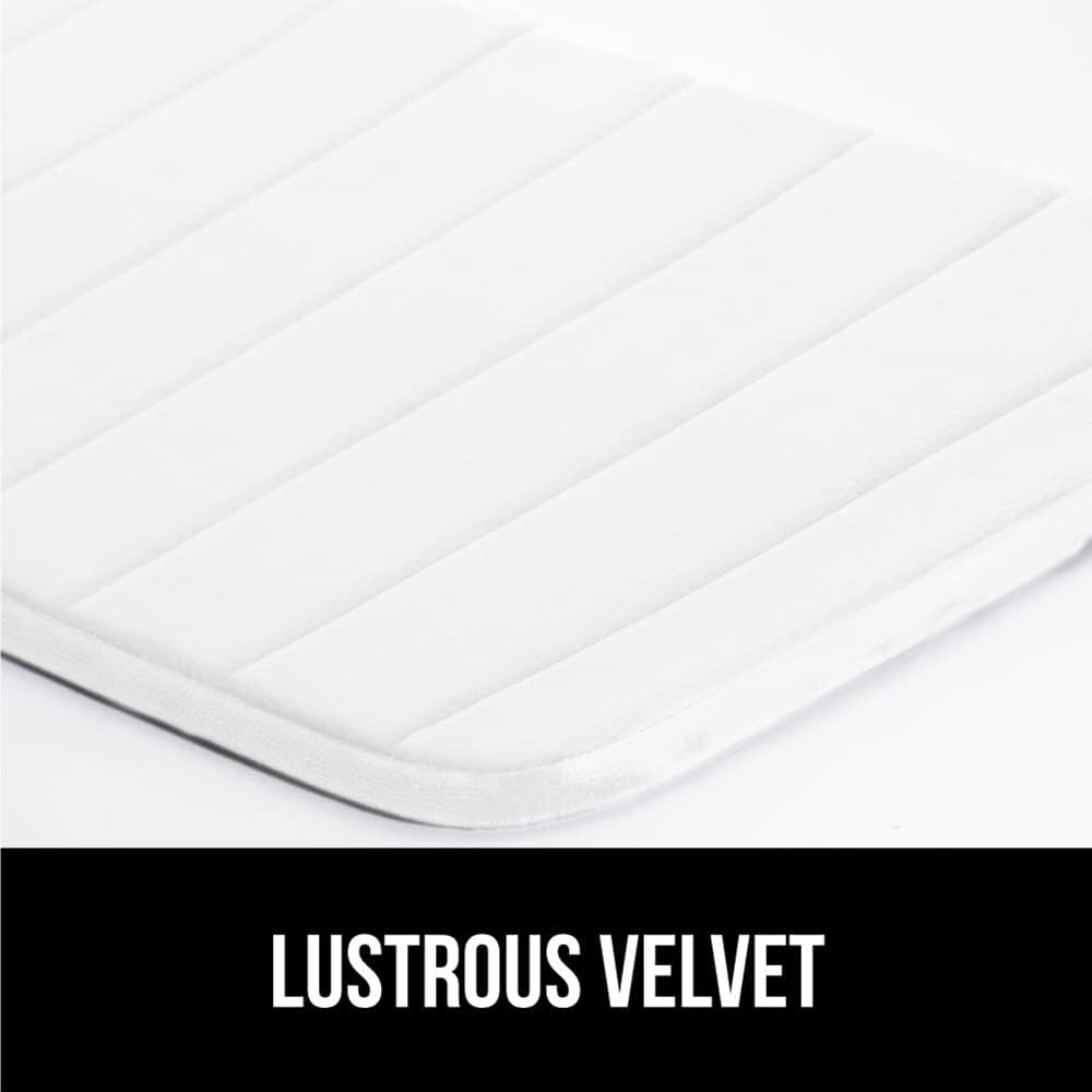 GORILLA GRIP Memory Foam Bath Mat, Soft Absorbent US Designed Bathroom Rug, Gripping Dots Machine Washable Bathmat, Cushioned Floor Mats, Shower Sink Rugs Room Décor Accessories, 42x24 White