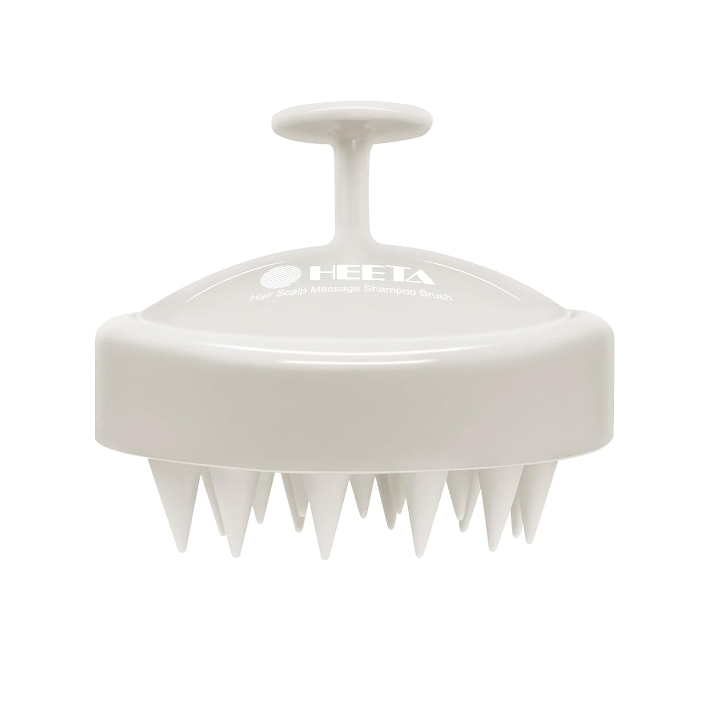 HEETA Scalp Massager Hair Growth, Soft Silicone Scalp Scrubber Shampoo Brush for Exfoliation, Dandruff Removal Head Massage Stress Relax, Wet & Dry Use for Thick Thin Curly Hair Care, Beige