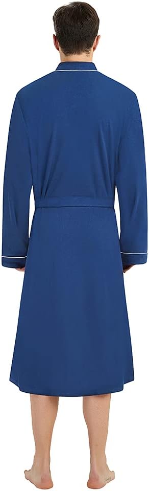 U2SKIIN Mens 100% Cotton Robe Lightweight Knit Bathrobe