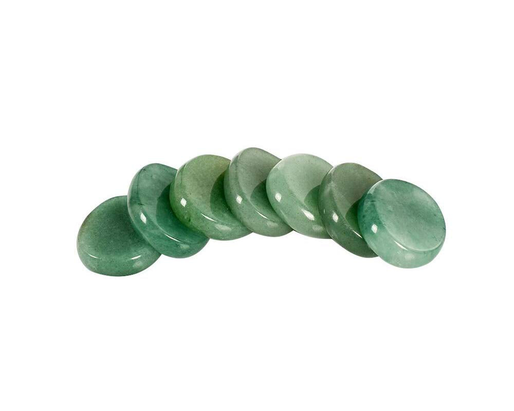 7 Pieces Natural Green Aventurine Massage Stones Set for professional or home spa (Green Aventurine)
