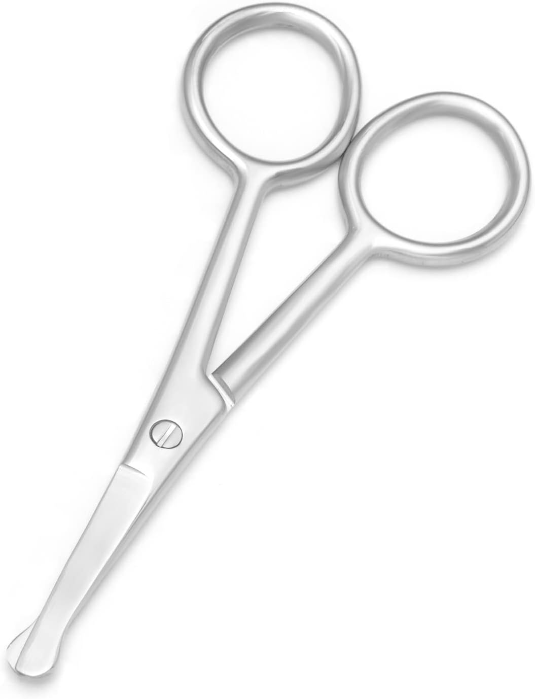 Multicolor Professional Grooming Scissors for Personal Care Facial Hair Removal and Ear Nose Eyebrow Trimming Stainless Steel Fine Straight Tip Scissors 3.9 Inch (Silver Safety C)