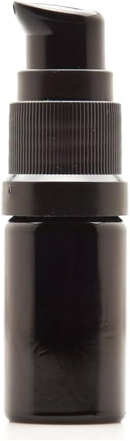 Infinity Jars 5 ML (0.17 fl oz) Refillable UV Black Glass Pump Bottles Leak-Proof Travel Containers for Toner, Sanitizer, Beard Oil, Hair Serum, Essential Oils