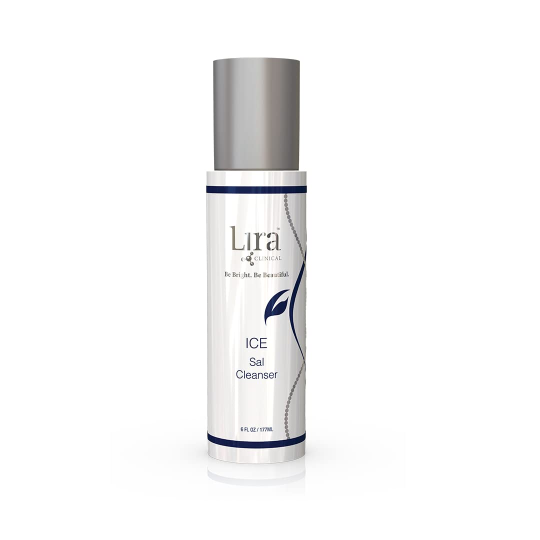 Lira Clinical ICE Sal Cleanser – Salicylic Acid Face Wash with Plant Stem Cells, Echinacea and Peptides – Cooling Exfoliating Facewash – Gentle Clarifying Travel Size Daily Facial Cleanser - 6 Oz